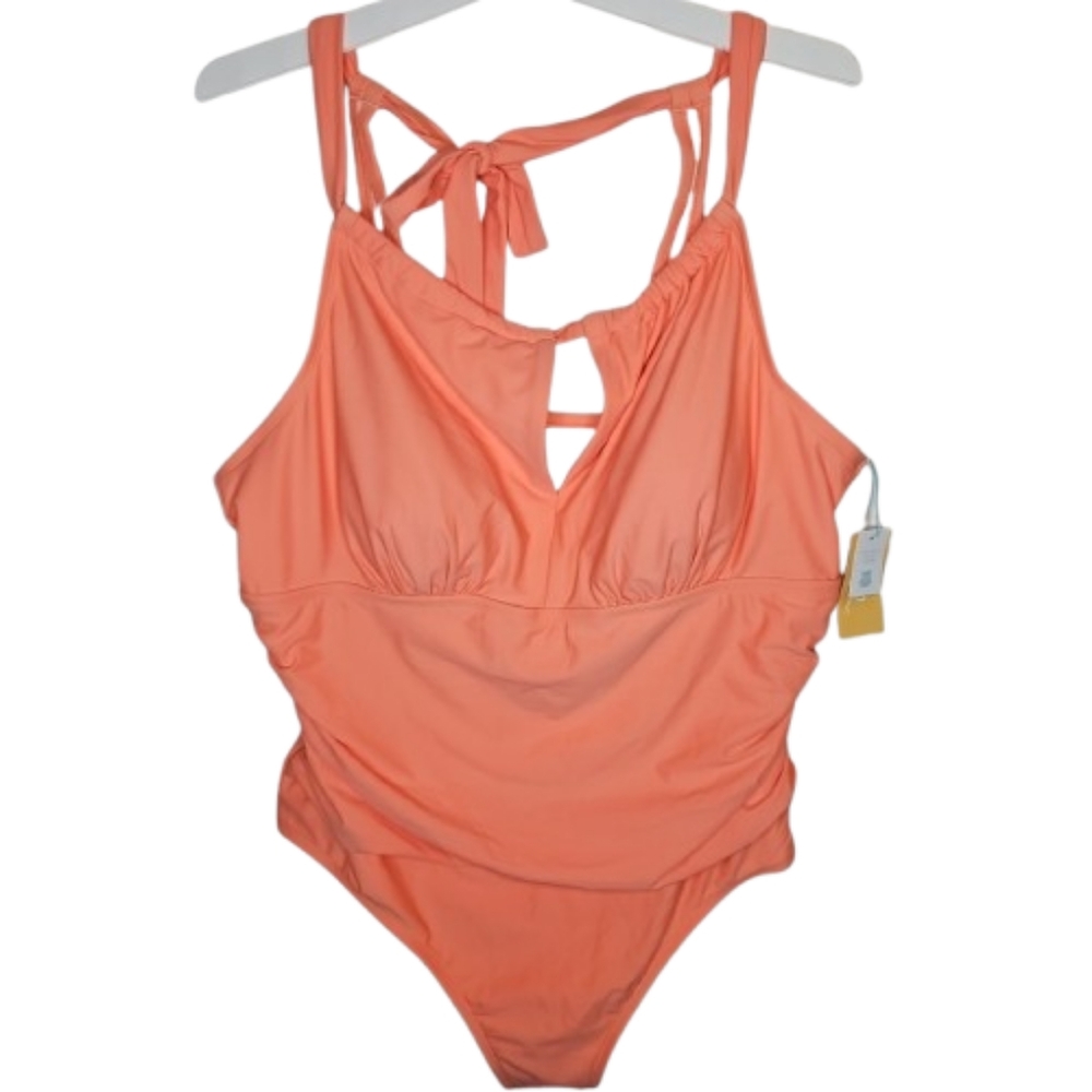 kona sol swimsuit Drop Neck Bellyband Plus OpenBack Elegant Chic Classiccore 20